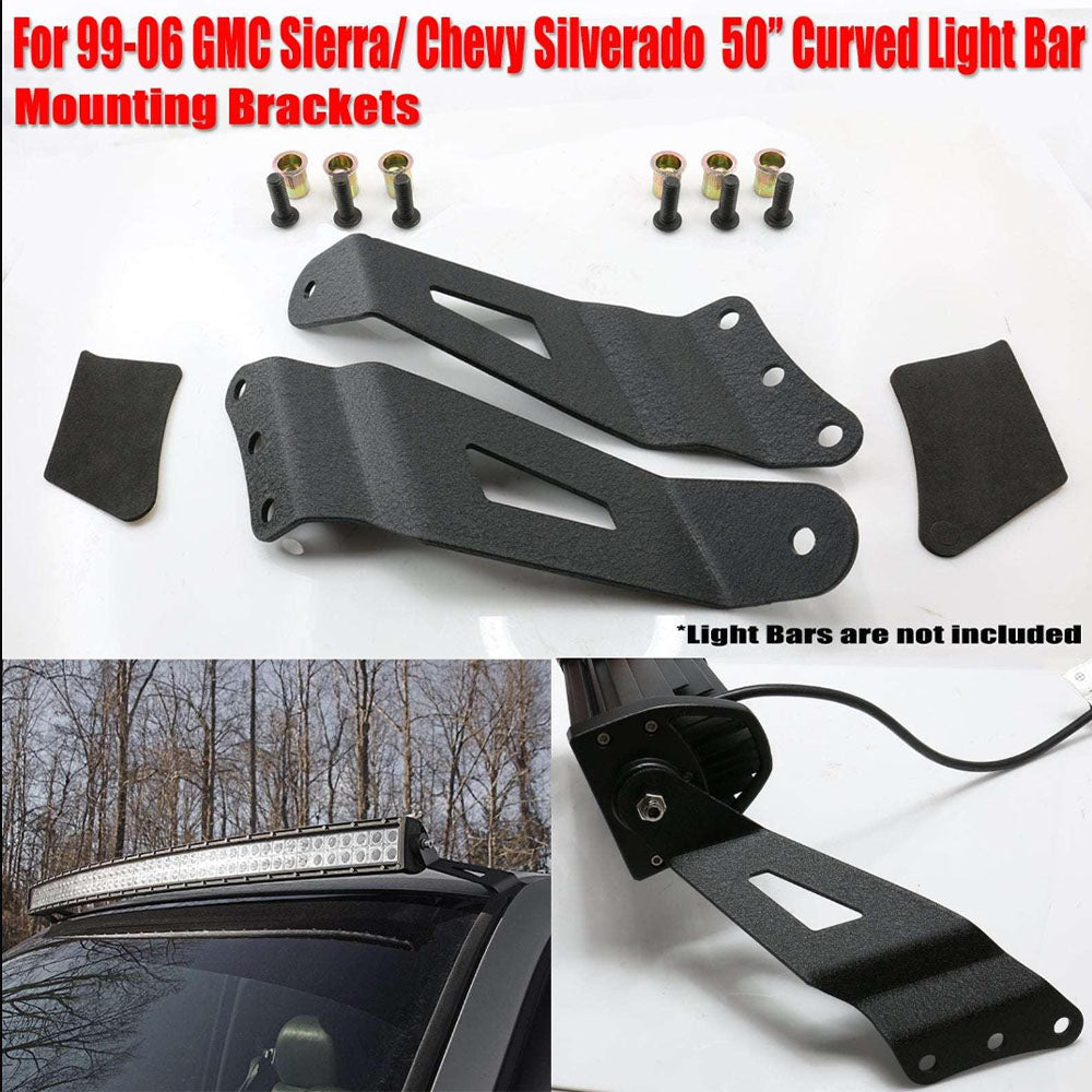 50 inches Curved Light Bar Mounting Brackets for 99-06 Silverado/Sierra