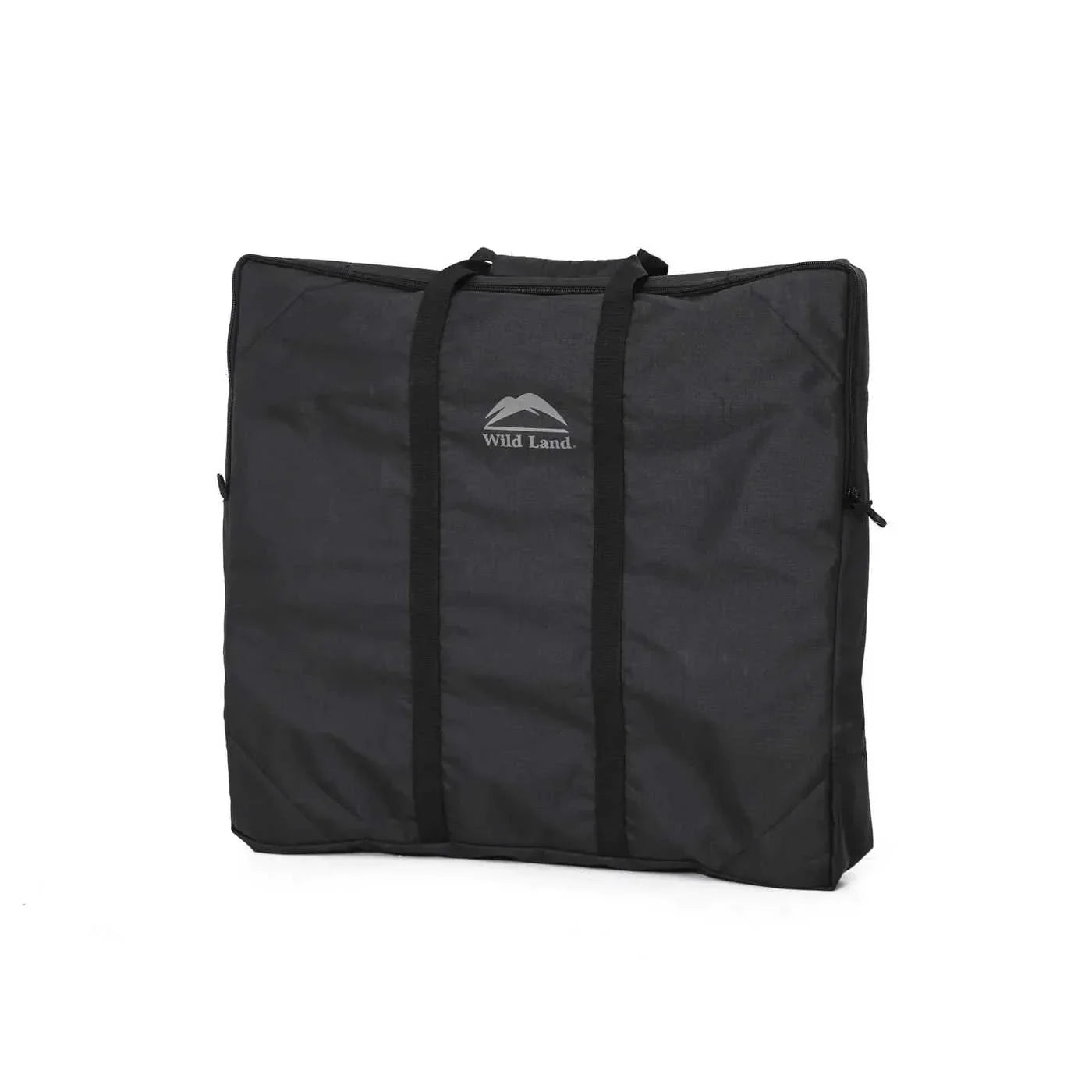 Black tote bag with 'Wild Land' logo on a white background