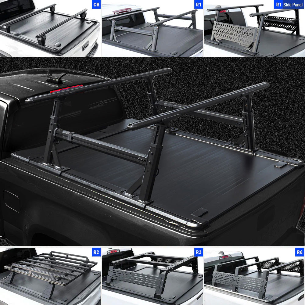 syneticusa premium edition tonneau cover with rack system for colorado