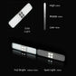 Diagram of LED lights with different brightness levels and light types on a black background.