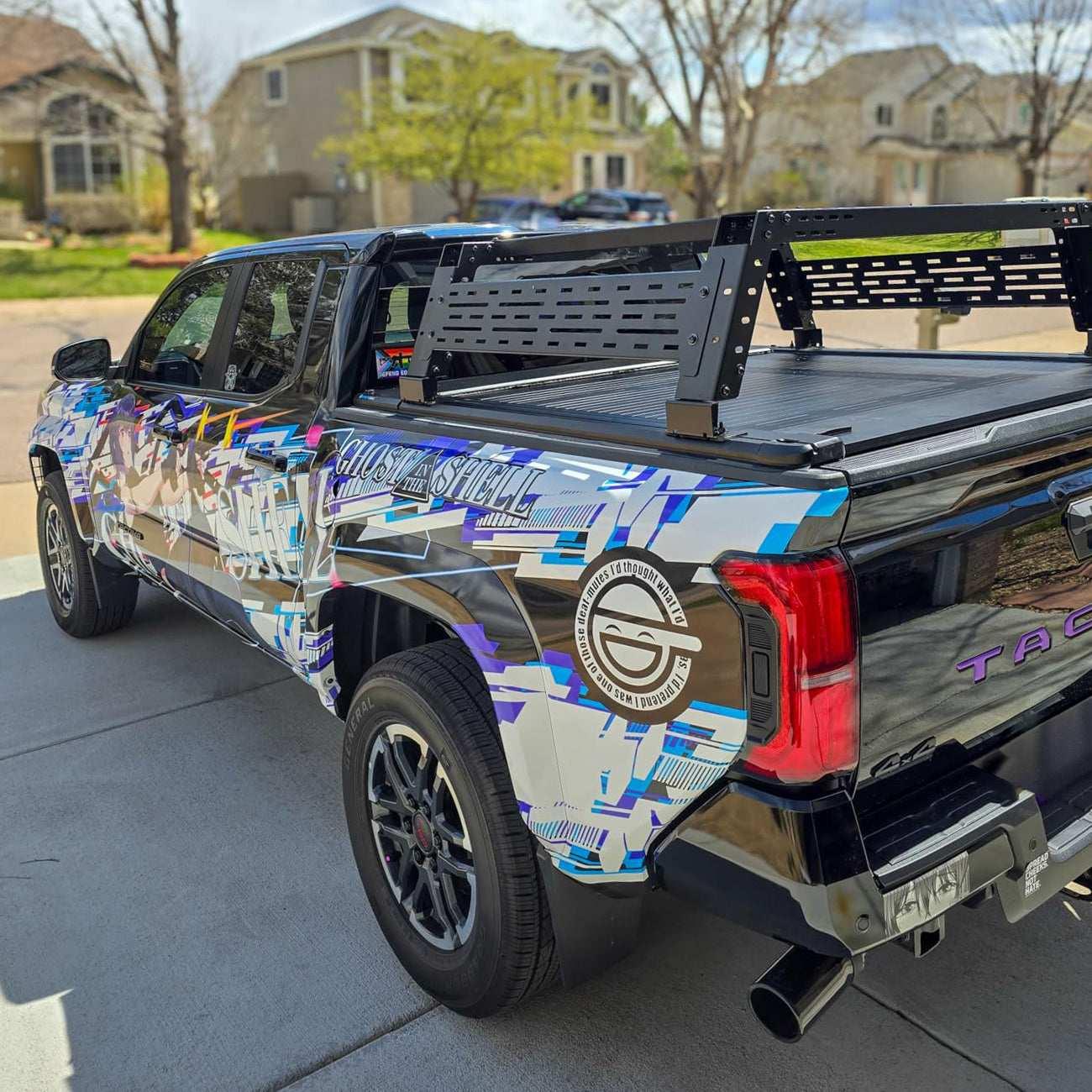 [2-in-1 Bundle] wrapped body Toyota Tacoma Retractable Tonneau Cover with R3 overland rack