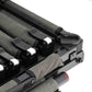 Black and gray tool case with multiple compartments on a white background
