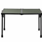 Table with green top and black legs on a white background