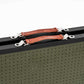 close-up view of two leather straps mts-c camping table