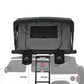 Roof top tent attached to a vehicle with ladder on a white background