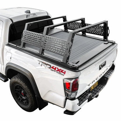 [2-in-1 Bundle] Toyota Tacoma manual Retractable Tonneau Cover with R6 premium overland rack
