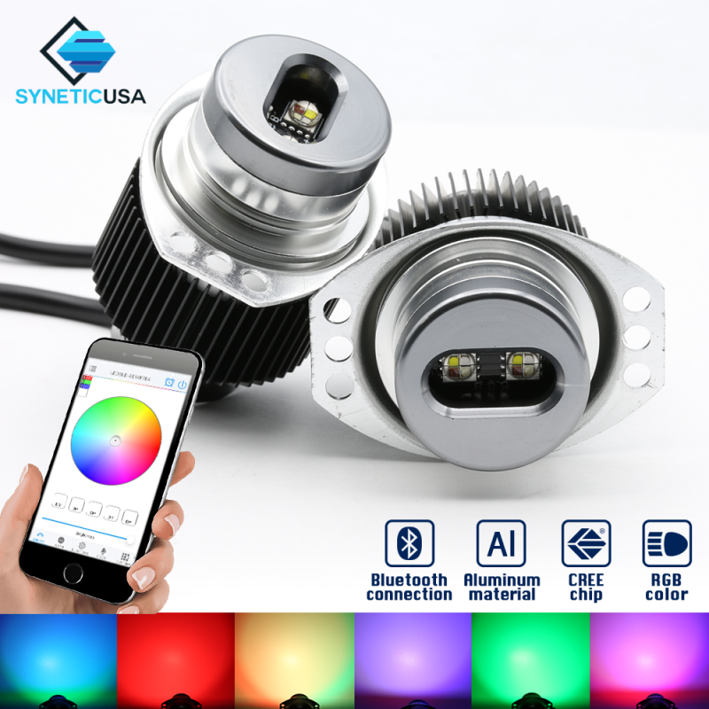 High Power E90 LED RGB Color Angel Eye Headlight Bulbs