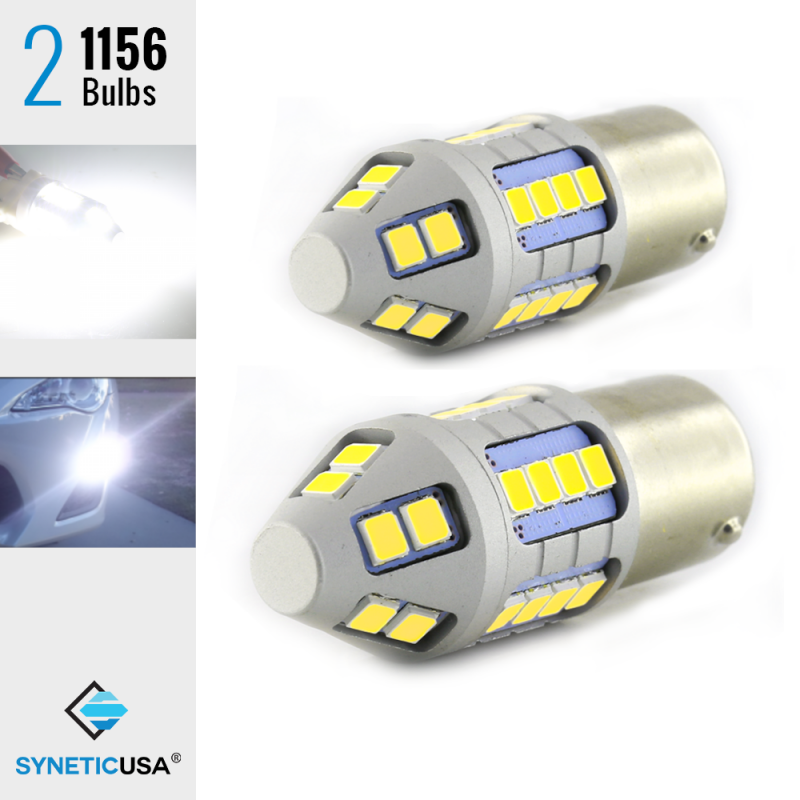 2X 1156 50W High Power Chip LED 6000K White Turn Signal Brake Tail Lights Bulbs 