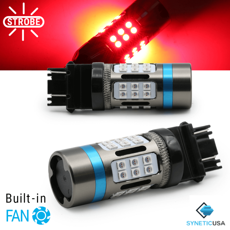 2 bulbs 3157 Red Error Free LED light bulb for Stop/Brake light