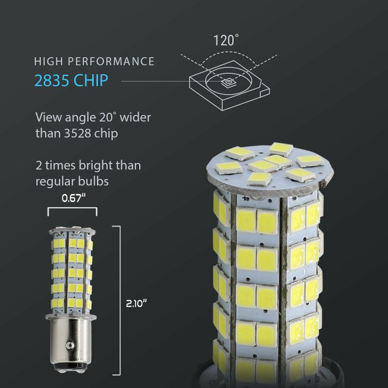 2X 1157 40W High Power 6000K White SMD LED Front Turn Signal Light Bulbs Lamp
