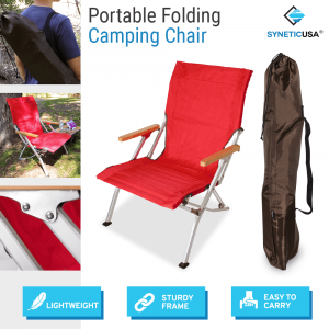 Red Light Weight Fabric Portable / Foldable Camping Chair