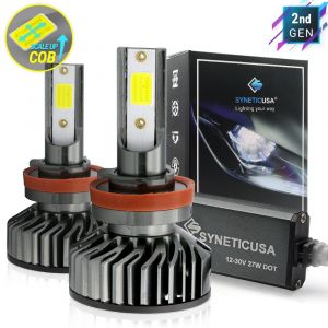 COB-F2 Series, LED Headlight Kit High Low Fog Beam Light Bulbs 6000K White