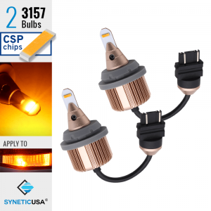 LED 3000K Yellow Turn Signal Parking Light Bulbs, CSP Chip, 718 LM