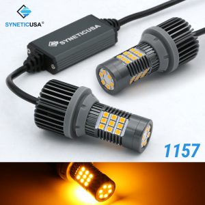1157 LED Error Free Canbus Turn Signal Parking Light Bulbs Amber Yellow