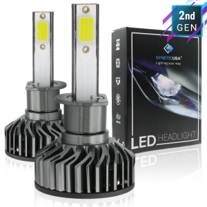 H1 CREE-COB 6000K White LED Headlight DRL Kit Light Bulbs