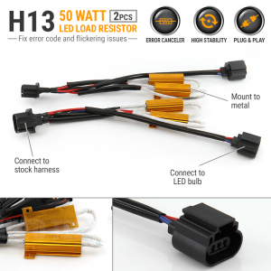 H13 LED Decoder 50 Watts Load Resistor 