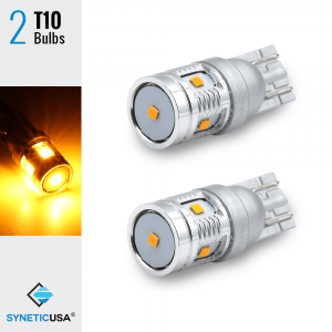 2X T10 168 921 High Power CSP LED Amber/Yellow Interior Light Bulbs