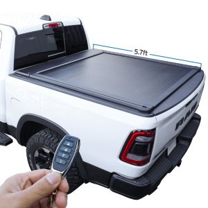 image of SyneticUSA's powered retractable tonneau cover on 2017 ram 1500 short bed
