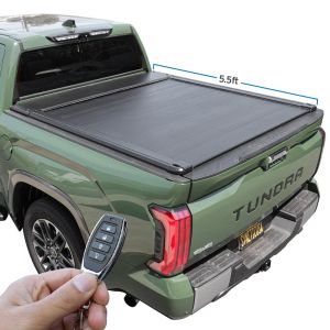 2022 army green tundra with SyneticUSA's power-retractable tonneau cover