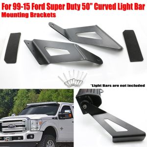 Upper Windshield Mounting Brackets for 1999-2015 Ford F-250 50-inch Curved Light Bar 