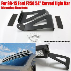 two matte black mounting brackets with foam and screws for f-250 54" curved light bar