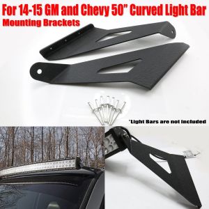 50-Inch LED Light Bar Upper Windshield Mounting Brackets for 2014-16 Chevy/GMC 