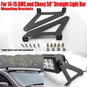 50-Inch Straight LED Light Bar Upper Windshield Mounting Brackets for 2014-16 Chevy/GMC