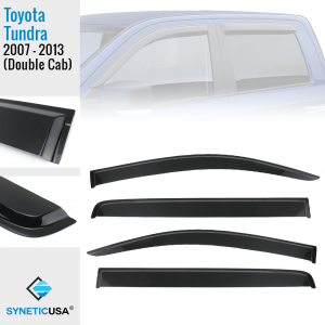 2007-2013 Toyota Tundra Double Cab (4-Door) Black Smoked Window Visors