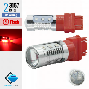3157 CK LED Red Strobe Flash Blinking Brake Stop Light/Parking Bulbs