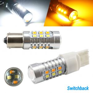 image of single filament switchback led bulbs, 1156 and 7440 socket