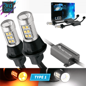 3157 Error Free Dual Color White/Amber Switchback LED Light Bulbs, 24-LEDs