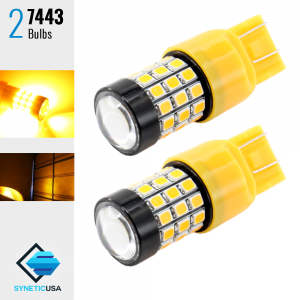 2X 50W 7443 LED Amber Yellow Turn Signal Parking DRL High Power Light Bulbs