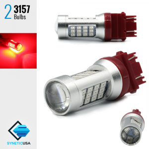 2x 3157/3156 Red LED Rear Brake Stop Tail Lamp Light Bulbs (w/ Flash Option)