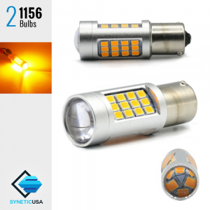1156 High Power 2835 Amber Yellow Turn Signal Blinker Indicator LED Light Bulbs