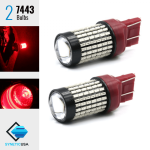 2x 7443/7440 50W Red LED Rear Brake Stop High Power Tail Parking Light Bulbs