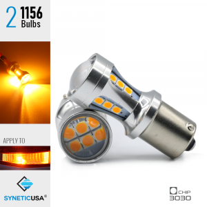 1156 50W 700LM High Power 3030 LED Amber Turn Signal Lights Bulbs