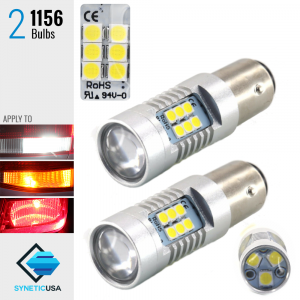 2X 1156 50W 1300LM High Power 3535 Chip LED White Reverse DRL Turn Signal Lights Bulbs