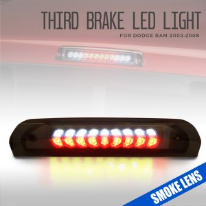 LED 3rd Brake Light Replacement Clear Housing, Smoke Lens for 2002-2008 Dodge Ram