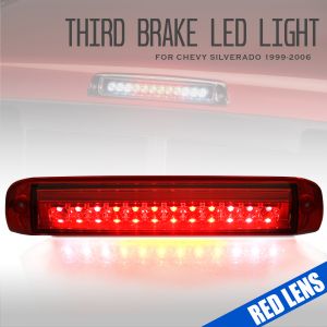 LED 3rd Brake Light Replacement Clear Housing, Red Lens for 1999-2006 Chevy Silverado