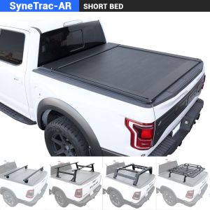 2017 red Colorado Z71 with SyneticUSA's roll-up tonneau cover, SyneTrac-AR model
