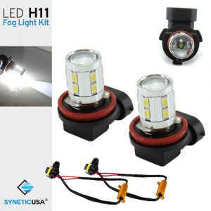 2x Error Free H11 High Power LED Projector Fog Light Lamp Daytime Running