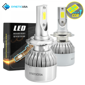 H7 LED 6000K White Headlight Kit Light Bulbs, COB, 2-Sided