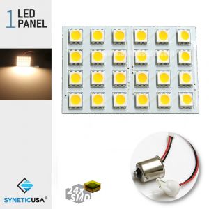 T10/1156 5050 LED Panel Super Bright 24-SMD Warm White LED Bulbs