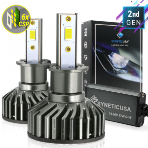 H3 CSP LED Headlight Kit High/Low Beam White Light Bulbs