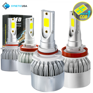 9005+H11 Combo LED Headlight Kit COB Light Bulbs High & Low Beam, 60W
