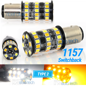 1157 LED DRL Switchback Type 2 White/Amber Turn Signal Parking Light Bulbs