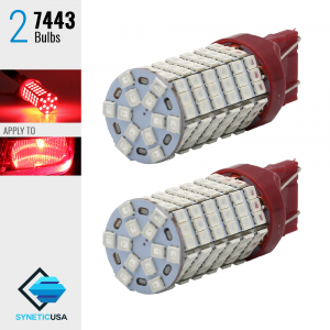 2X 7443/7440 40W High Power Red SMD 120-LED Turn Signal Brake Stop Tail Light Bulbs