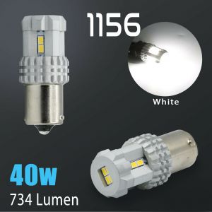 2X 1156 50W 1250 Lumen High Power LED White Turn Signal Brake Tail Lights Bulbs 
