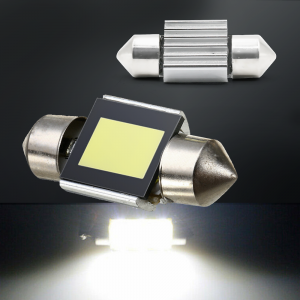 2x Festoon COB LED Map/Dome Interior 6000K White Light Bulbs (31mm / 42mm)