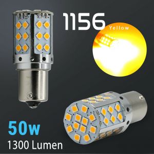 1156 High Power 1300LM Amber Yellow Turn Signal Blinker Indicator LED Light Bulbs